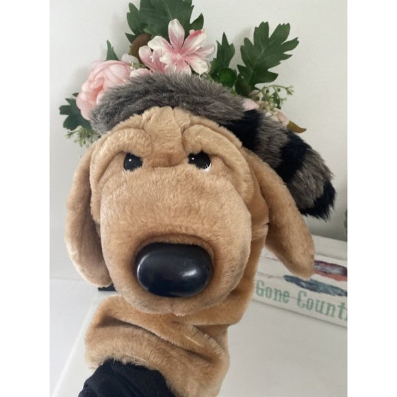 Vintage Dakin 1986 Hound Dog Hand Puppet Coonskin Hat Plush Preschool Teacher - Picture 5 of 16